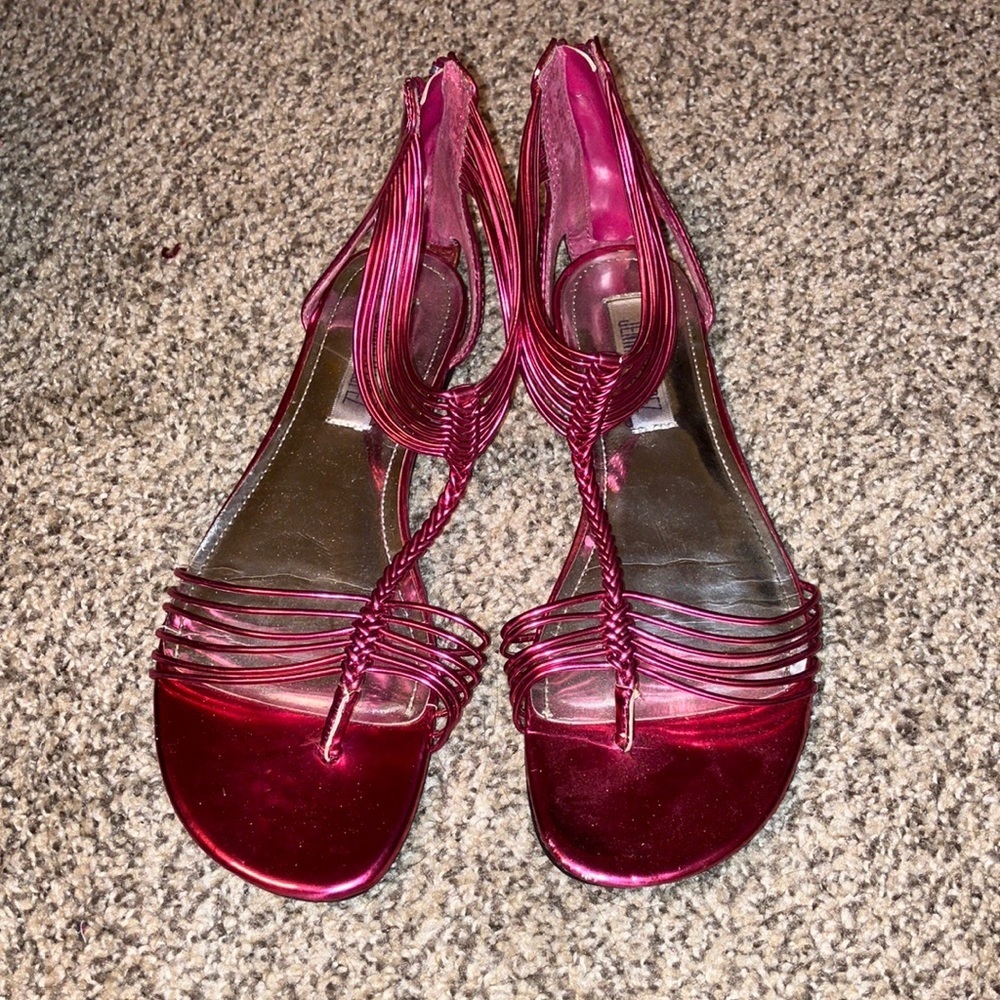 Jennifer Lopez Metallic Gladiator Sandal, Size 6